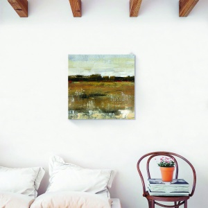 Tablou canvas peisaj de pădure cu copaci uscați, 60 x 60 cm