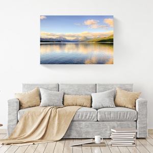 Tablou canvas peisaj montan cu lac și nori
