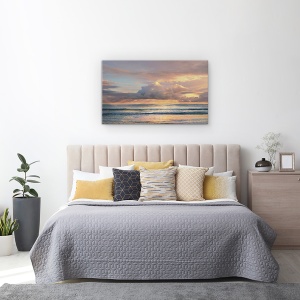 Tablou canvas - Peisaj, Natura, Mare, Apus De Soare, Valuri, 50 x 80 cm - Img 3