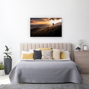 Tablou canvas - Plimbare In Apus, Actiune, Bicicleta, Sport, Bicicleta, Seara, 50 x 80 cm - Img 3