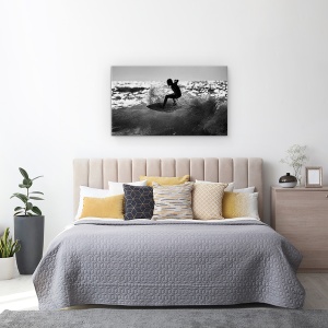 Tablou canvas - Plimbare, Surfer, Val, Strop, Mare, 50 x 80 cm - Img 3