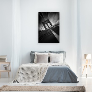 Tablou canvas - Podul Brooklyn, New York, Alb-Negru, Manhattan, 40 x 60 cm - Img 3