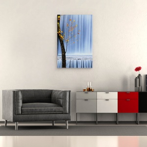 Tablou canvas - Postludiu, Cascada, Toamna, Grecia, Copac, Albastru, 40 x 60 cm - Img 2