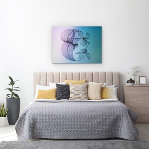 Tablou canvas - Povestea Frunzelor si A Florilor, Violet, Frunza, Floare, 50 x 70 cm - Img 3