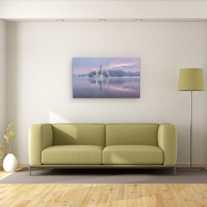 Tablou canvas - Povesti Inghetate, Rasarit De Soare, Zapada, Munte, Iarna, Insula, 50 x 80 cm - Img 3