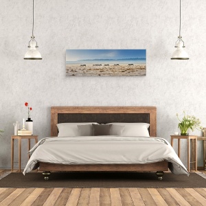 Tablou Canvas - Promenada, Natura, Animale, Salbatice, Zebra, Ceata, 30 x 90 cm - Img 3