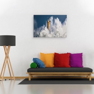 Tablou canvas - Puterea Marii, Valuri, Far, Cantabria, Santander, Spania, 60 x 90 cm - Img 2