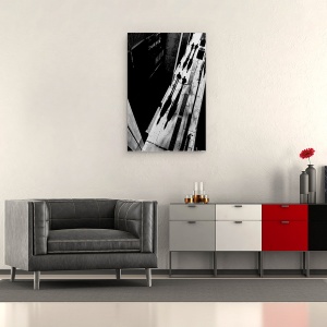 Tablou canvas - Queen Street, Umbra, Strada, Figura, Oameni, Alb-Negru, 60 x 90 cm - Img 2