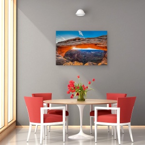 Tablou canvas - Rasarit La Mesa Arch, Canion, Peisaj, Parc National, 80 x 120 cm - Img 4