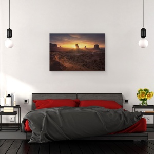 Tablou canvas - Rasarit Monumental, Arizona, Peisaj, Desert, Stanca, 80 x 120 cm - Img 3