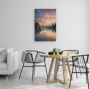 Tablou canvas - Rasarit, Munte, Rau, China, 60 x 90 cm - Img 4