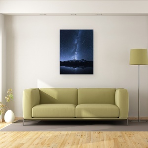 Tablou canvas - Reflectia Galaxiilor, Colorado, Intuneric, Peisaj, Lac, Meteoriti, 75 x 100 cm - Img 2