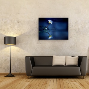 Tablou canvas - Reflectie, Flori, Nufar, Crin, 75 x 100 cm - Img 2