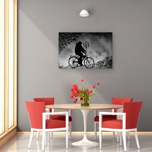 Tablou canvas - Reflex, Grafic, Bicicleta, Strada, Umbra, Pietruite, 40 x 60 cm - Img 4