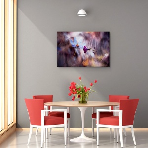 Tablou decorativ canvas living cu flori pastelate Rendez-vous