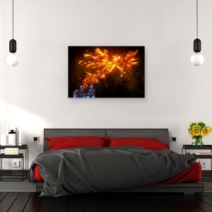 Tablou canvas - Ridicare, Phoenix, Foc, Apa, Fum, 60 x 90 cm - Img 3