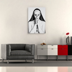 Tablou canvas - Sacru Si Profan, Femeie, Calugarita, Sora, Portret, Fata, 60 x 90 cm - Img 2