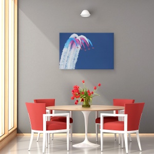 Tablou canvas - Sageti Rosii, Avioane, Fum, 60 x 90 cm - Img 4