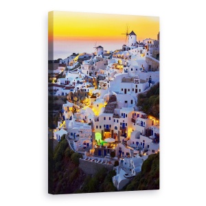 Tablou canvas - Santorini, Grecia, Aeriana, Insula, Moara De Vant, 40 x 60 cm