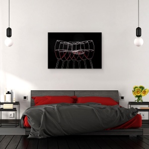 Tablou canvas - Sapte Pahare, Rosu, Vin, Lumina De Fundal, Noroc, Merlot, 40 x 60 cm - Img 3
