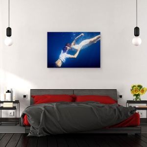 Tablou canvas - Sarut, Mare, Fata, Ocean, Dragoste, 40 x 60 cm - Img 3