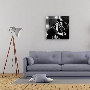 Tablou canvas - Scena, Make Up, Machiaj, Alb-Negru, Model, 90 x 90 cm - Img 2