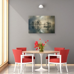 Tablou canvas - Secretul Lacului, Rasarit De Soare, Apa, Ceata, Soare, 60 x 90 cm - Img 4
