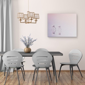 Tablou canvas - Serenitate 3, Kuweit, Animale, Flamingo, Pasari, Litoral, 60 x 75 cm - Img 4