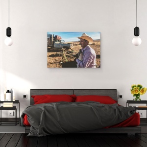 Tablou canvas - Sfarsitul Zilei La Ranch, Caine, Mexico, Mustata, Chihuahua, 60 x 90 cm - Img 3