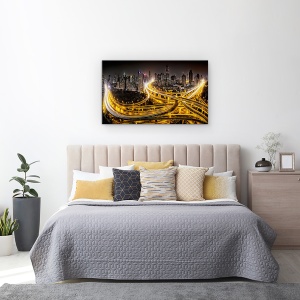 Tablou canvas - Shanghai Pe Timp De Noapte, Arhitectura, Cer, Peisaj Urban, Oras, 50 x 80 cm - Img 3
