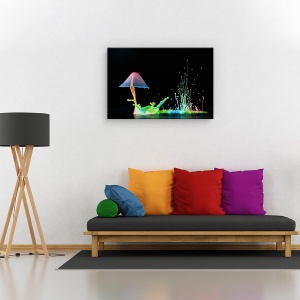 Tablou canvas - Simfonia culorilor, Natura moarta, Abstract, Colorat, Picaturi, 60 x 90 cm - Img 2