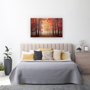 Tablou canvas - Simte, Copac, Ceata, Toamna, Frunze, 50 x 80 cm - Img 3