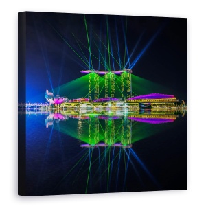 Tablou canvas - Singapore Marina Bay, Arhitectura, Noapte, Golf, 90 x 90 cm