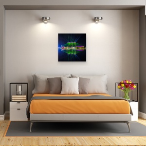 Tablou canvas - Singapore Marina Bay, Arhitectura, Noapte, Golf, 90 x 90 cm - Img 3