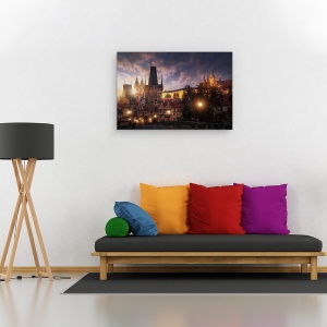 Tablou canvas - Soarele In Praga, Reper, Arhitectura, Oras, Cladire, 40 x 60 cm - Img 2