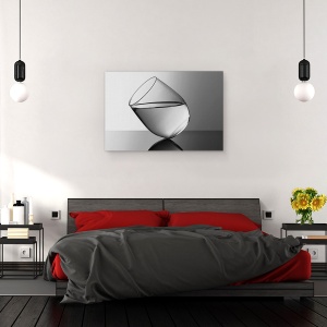 Tablou canvas - Sticla, Alb-Negru, Natura Moarta, Apa, Echilibru, 60 x 90 cm - Img 3