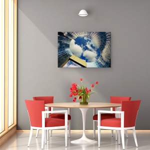 Tablou canvas - Sticla Si Cer, Paris, Cladiri, Nori, 40 x 60 cm - Img 3