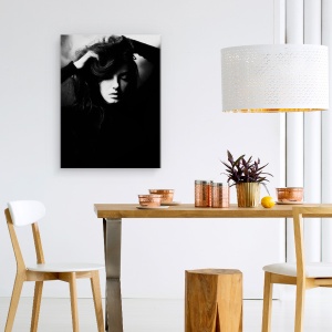 Tablou canvas - Studio, Monocrom, Studio, Fata, Intuneric, Fum, 75 x 100 cm - Img 4