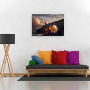 Tablou canvas - Sub Pod, Far, Soare, Apus De Soare, Ocean, 40 x 60 cm - Img 2