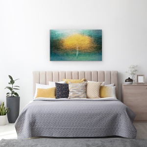 Tablou Canvas - Tanar La Inima, Copac, Toamna, Suedia, Pictorial, Padure, 50 x 80 cm - Img 3