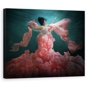 Tablou canvas - Trezirea Naturii, Sub Apa, Fum, Rochie, Moda, Model, 40 x 50 cm