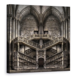 Tablou canvas - Tribut Adus Lui Escher, Linii, Simetrie, Intunecos, Usa, Poarta, Arc, 60 x 60 cm
