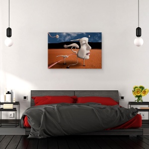 Tablou canvas - Un Tribut Adus Lui Salvador Dali, Ireal, Suprarealism, Fata, 40 x 60 cm - Img 3