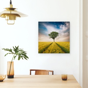 Tablou canvas - Unul, Copac, Singuratic, Perspectiva, Piese, 90 x 90 cm - Img 4