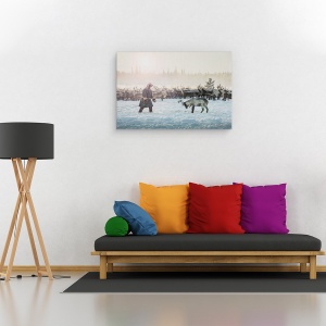 Tablou canvas - Vanatoare, Animale, Reni, Iarna, 80 x 120 cm - Img 2