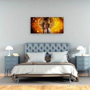 Tablou canvas - Varsta Varsatorului, Model, Lumina, Femeie, Fata, Aur, 50 x 100 cm - Img 3