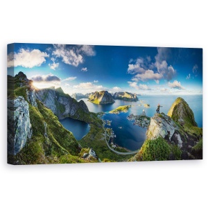 Tablou canvas - Vedere Din Reinebringen, Panorama, Munte, Deal, Peisaj, 50 x 100 cm