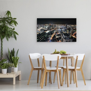 Tablou canvas - Vedere Nocturna In Osaka, Noapte, Peisaj Urban, Neon, Japonia, 50 x 80 cm - Img 4