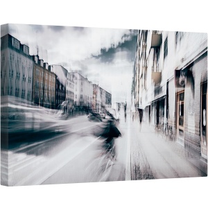 Tablou canvas - Viata in Copenhaga, Strada, Motocicleta, Copenhaga, Danemarca, Perspectiva, 40 x 60 cm