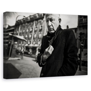 Tablou canvas - Viata Trista, Paris, Franta, Strada, Ochelari, Alb-Negru, 60 x 90 cm
